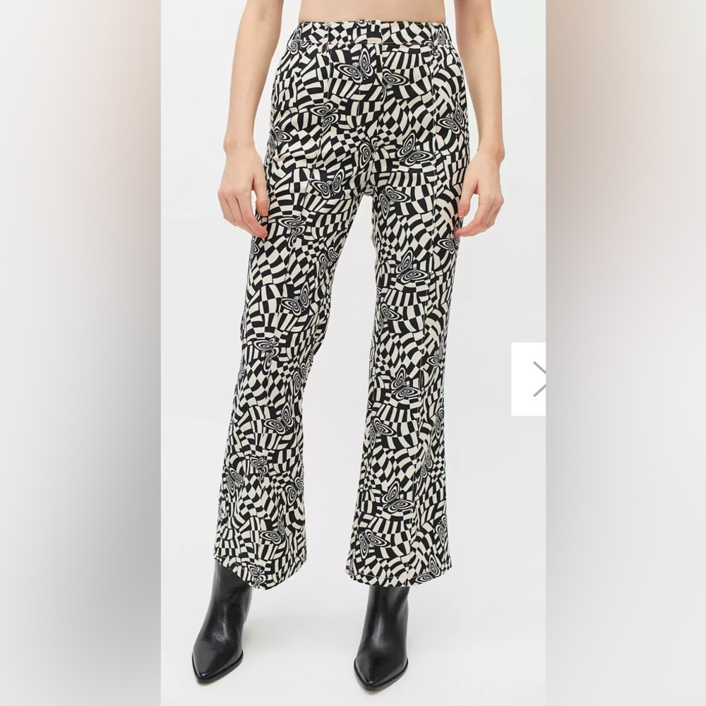 UO Isabella Print Retro Flare Pants (Butterflies)